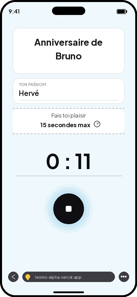 Livre d'or audio : interface invité