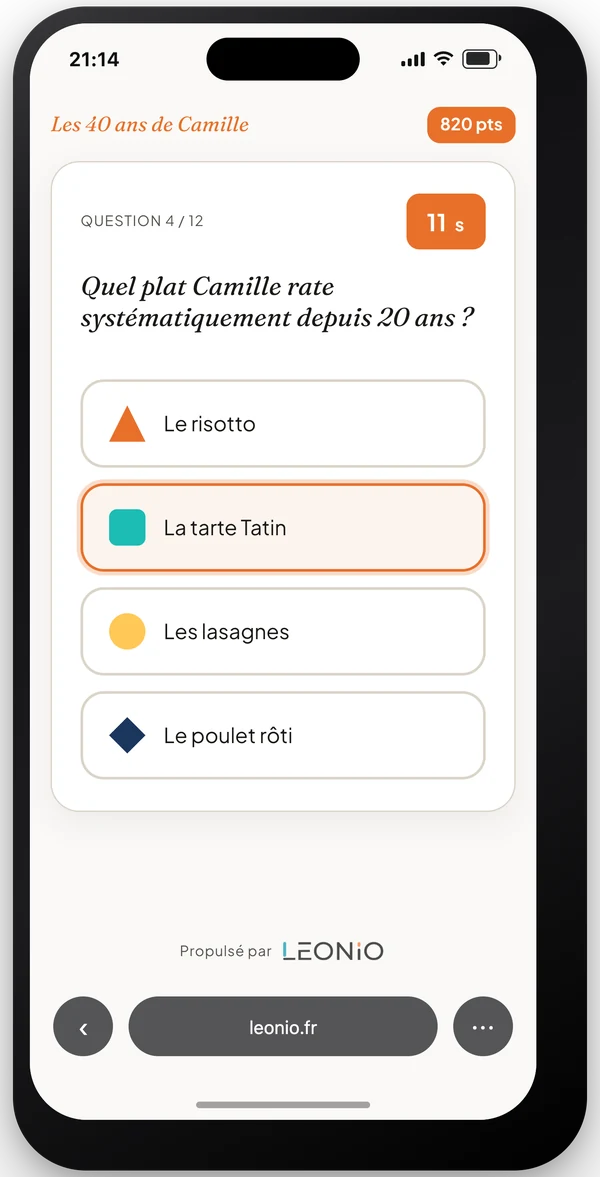 Quiz live iPhone anniversaire