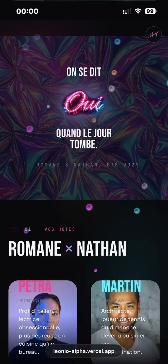 iPhone : site mariage Nuit Blanche