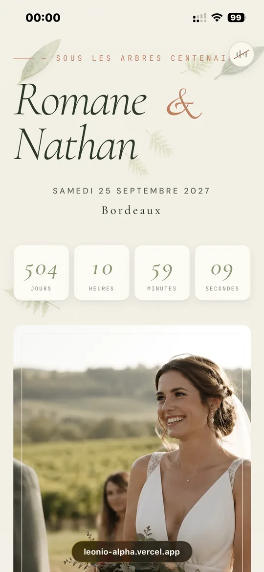iPhone : site mariage Botanique